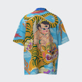 SHORT-SLEEVED BOBUI SHIRT WITH ANGEL AND TIGER PRINT